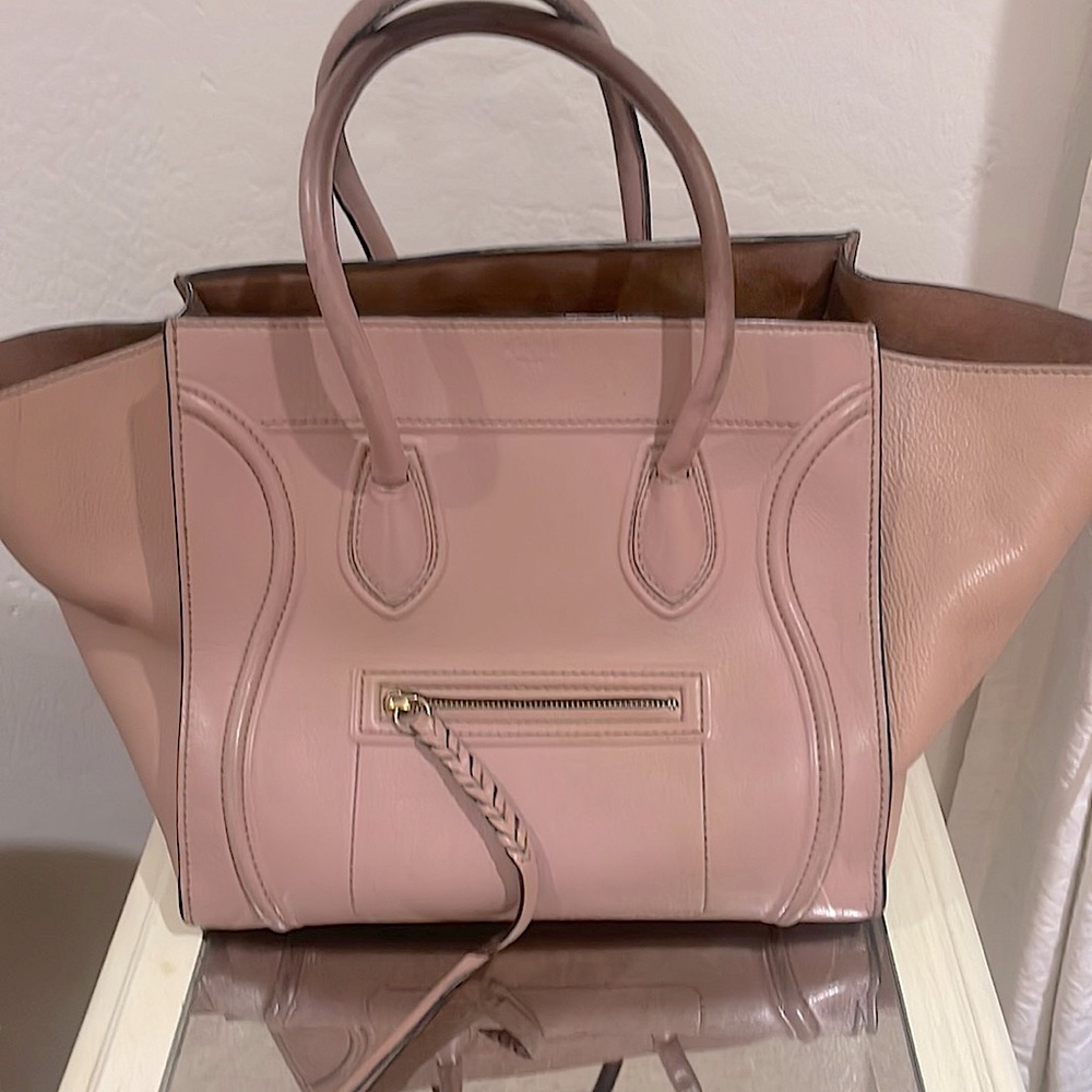 Celine bag - pale pink, mauve pink.